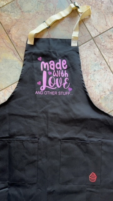 made with love and other stuff apron